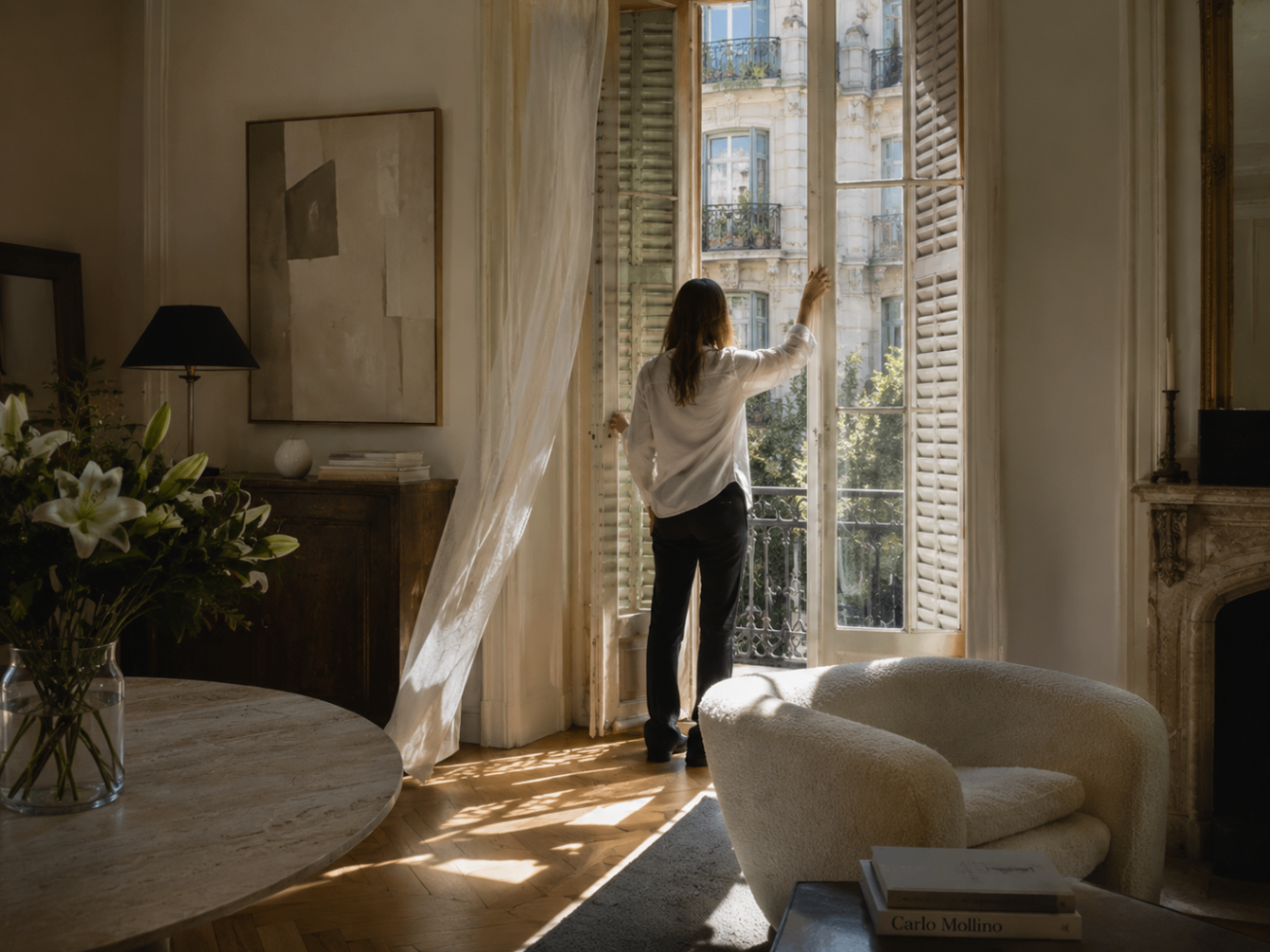 An elegant Barcelona interior being prepared for viewing