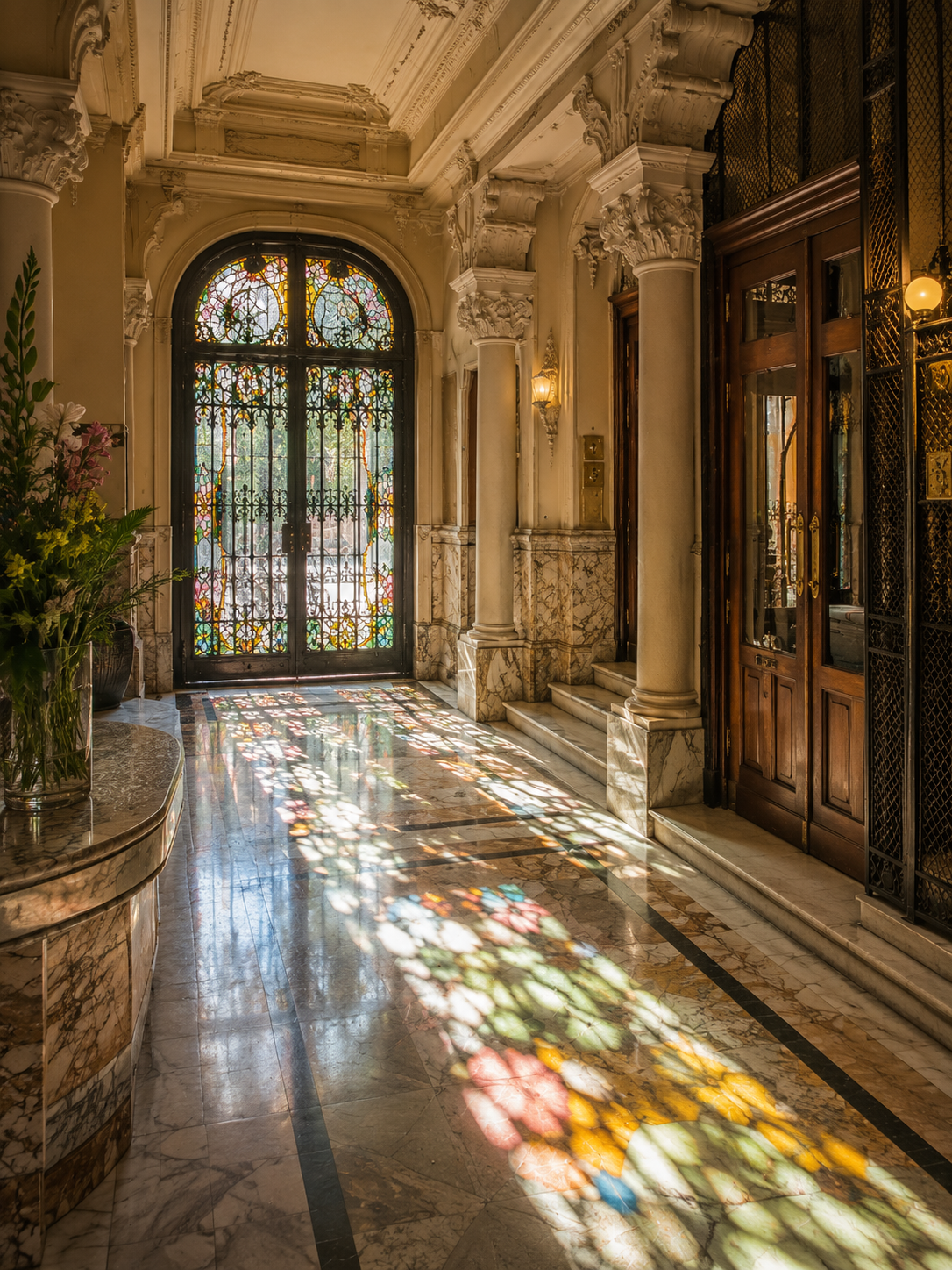 Modernista entrance hall in a Barcelona residence